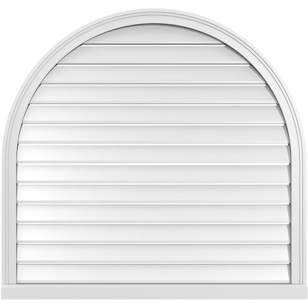 Ekena Millwork Round Top Surface Mount PVC Gable Vent: Functional, w/ 2"W x 2"P Brickmould Sill Frame, 42"W x 40"H GVPRT42X4003SF